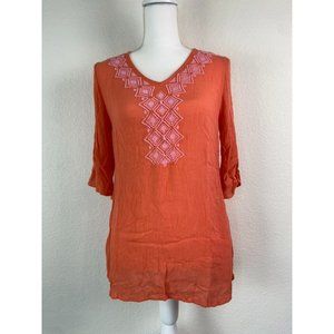 Lilly‎ Pulitzer target women's XS orange 3/4 sleeve gauzy swim coverup tunic